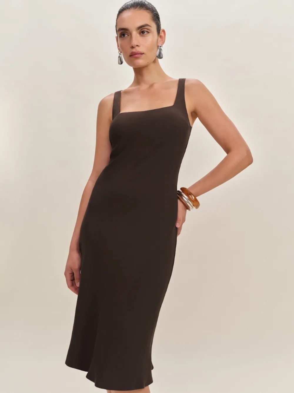 Reformation Iro Dress Brown - Size XS